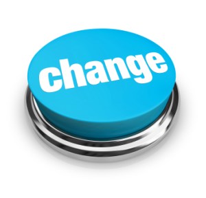 A blue button with the word Change on it