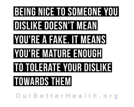 being nice